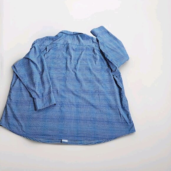 Tommy Bahama Shirt Men 3XLB Blue Plaid LS Performance Pit Vents Buttons Buttons - Picture 11 of 13
